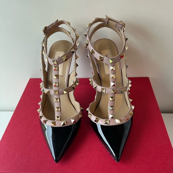Valentino Rockstud caged pump 100mm in black patent leather size 37.5 - Picture 4 of 9